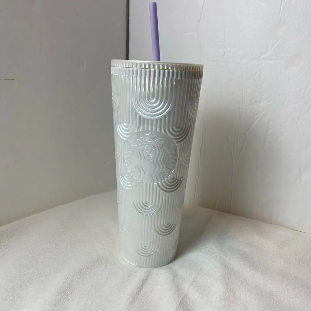 Starbucks New With Tags White Pearlized 24oz Tumbler Spring 2023